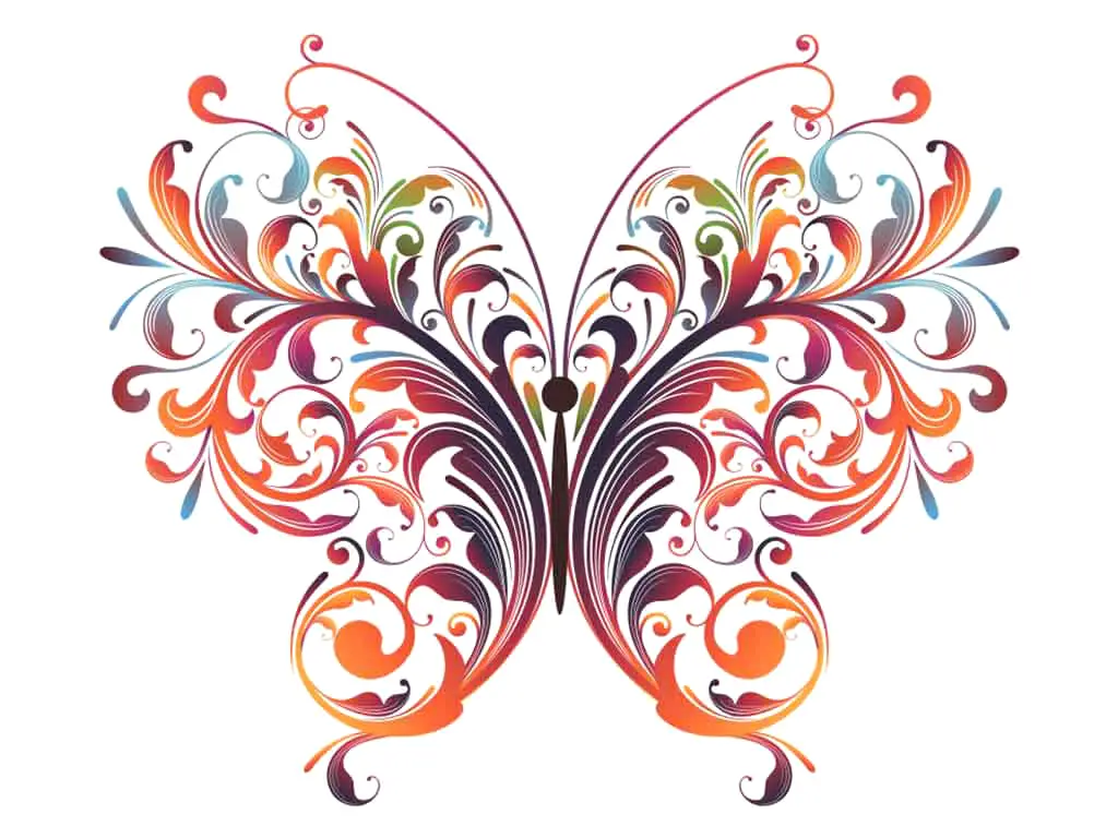 Sticker Fluture stilizat, Folina, multicolor