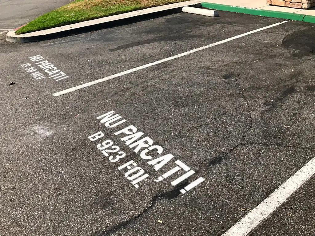 Șablon semnalizare Nu Parcați, cu număr personalizat, dimensiune 36x100 cm