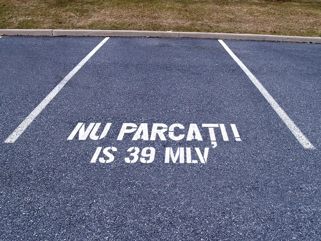 Șablon semnalizare Nu Parcați, cu număr personalizat, dimensiune 36x100 cm