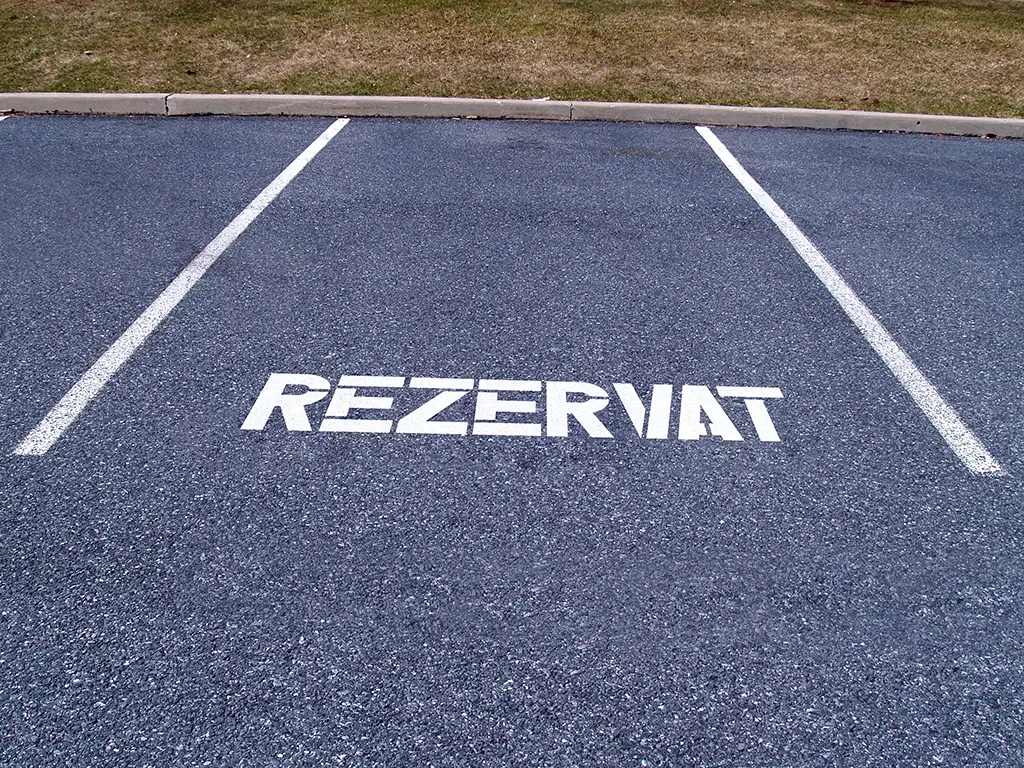 Șablon semnalizare Rezervat, pentru parcare