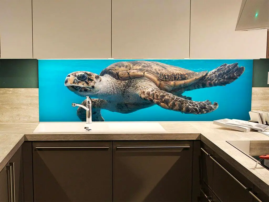 Autocolant perete Sea Turtle, Folina, model multicolor, dimensiune autocolant 200x80cm