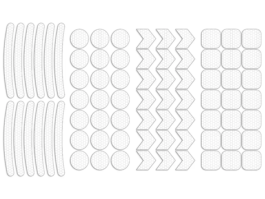 Set 75 stickere reflectorizante Honeycomb pentru îmbunătățirea vizibilității rutiere