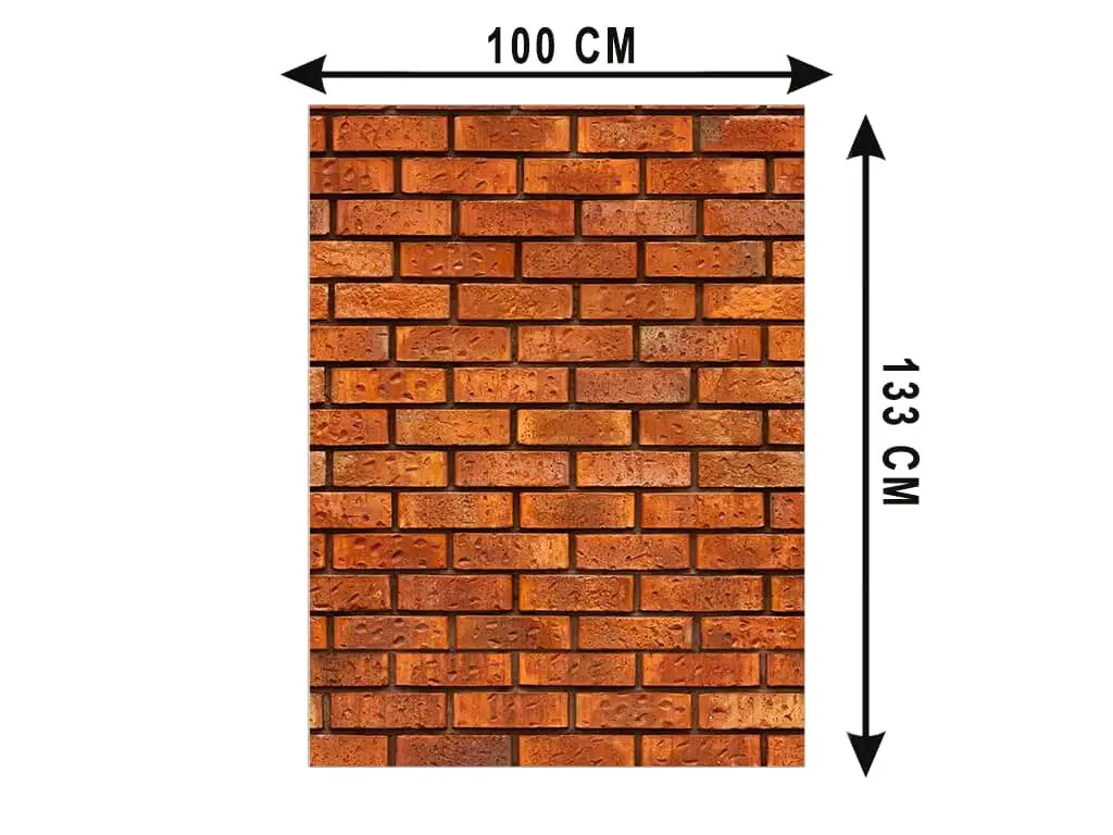 Autocolant perete cărămidă roșie, Folina, 133 cm lăţime