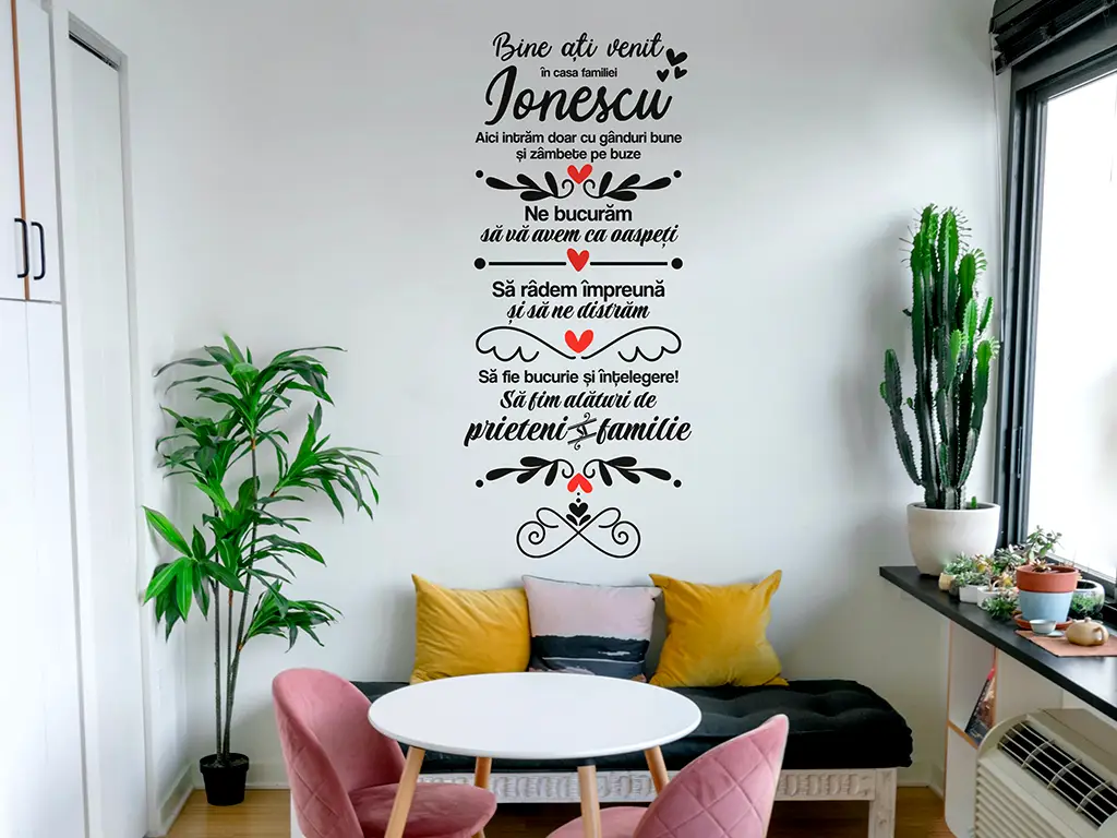 Sticker decorativ personalizabil, Bine ați venit, Folina, 65x150cm.