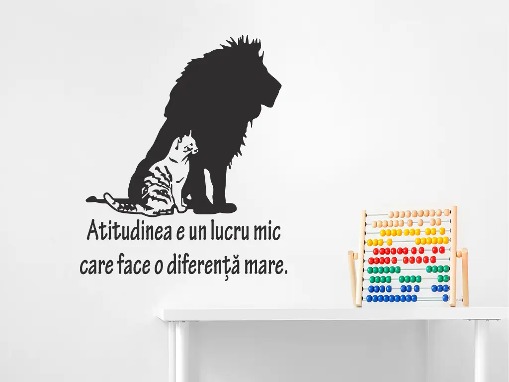 Sticker motivaţional Atitudine, Folina, negru, 90 cm