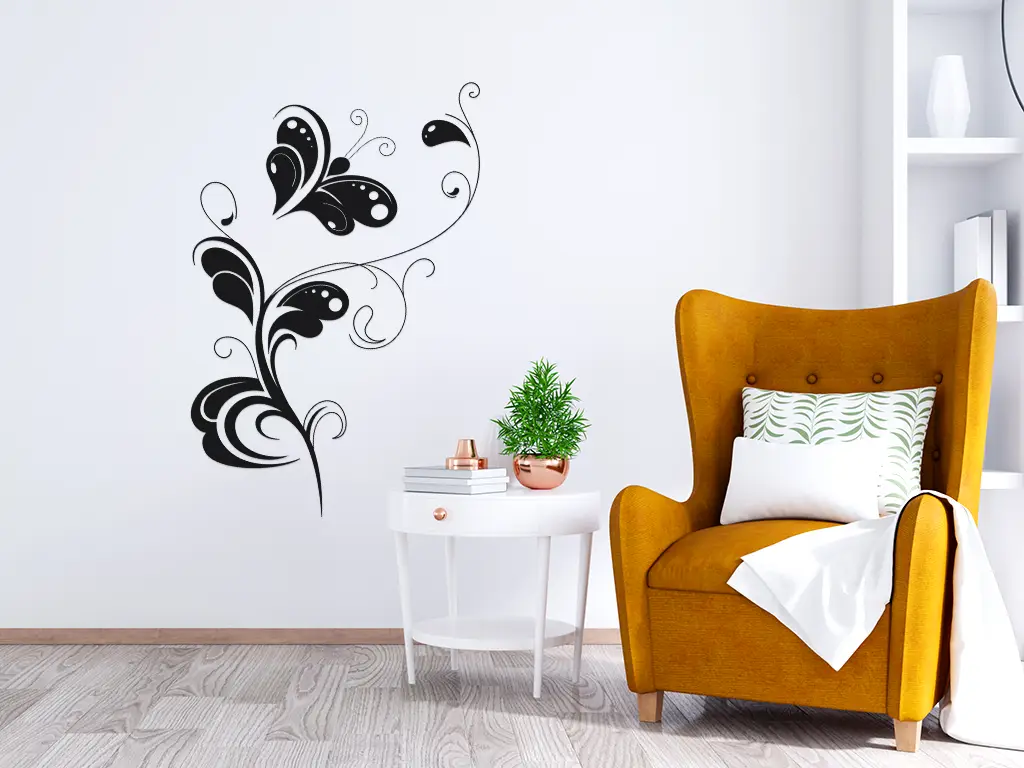 Sticker decorativ, Folina, model fluture stilizat, 120x65cm