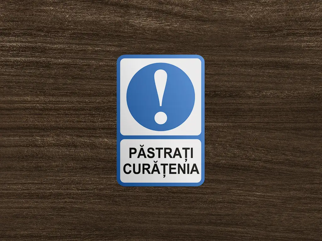 Sticker avertizare personalizat, Folina, albastru, 30x20 cm