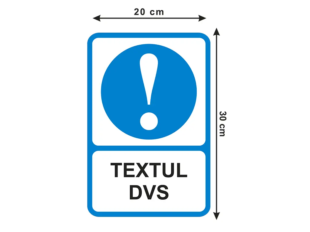 Sticker avertizare personalizat, Folina, albastru, 30x20 cm