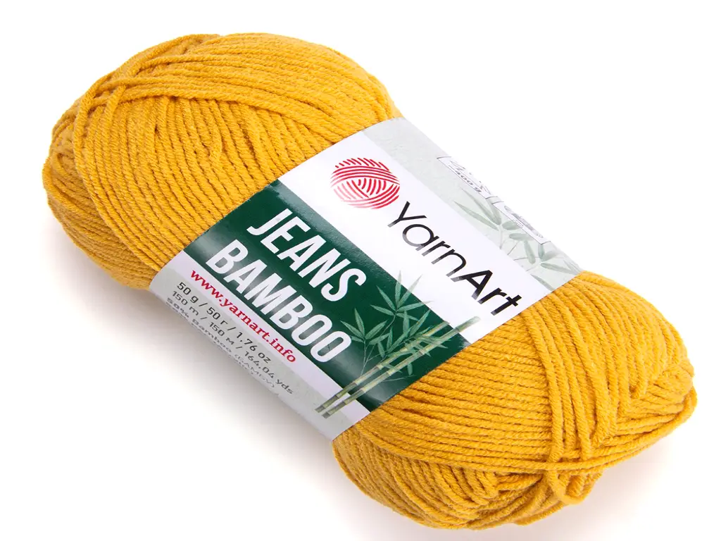 Fir textil Yarn Art Jeans Bamboo galben mustar 107, pentru tricotat