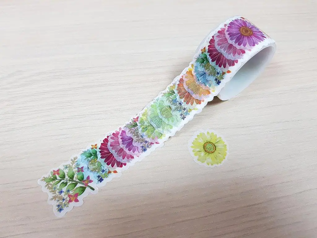 Abţibilduri Washi Tape, Folina, model flori, multicolor