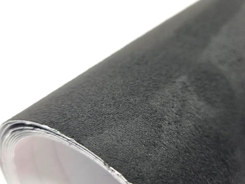 Material autoadeziv imitație piele întoarsă neagră (Suedette), lățime 152 cm, se vinde la metru liniar