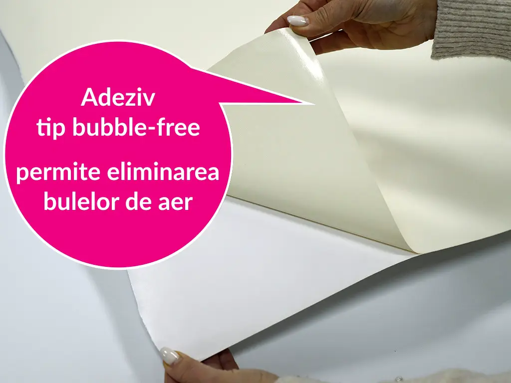 Autocolant mobilă premium, alb vanilie mat soft touch, 122 cm lățime