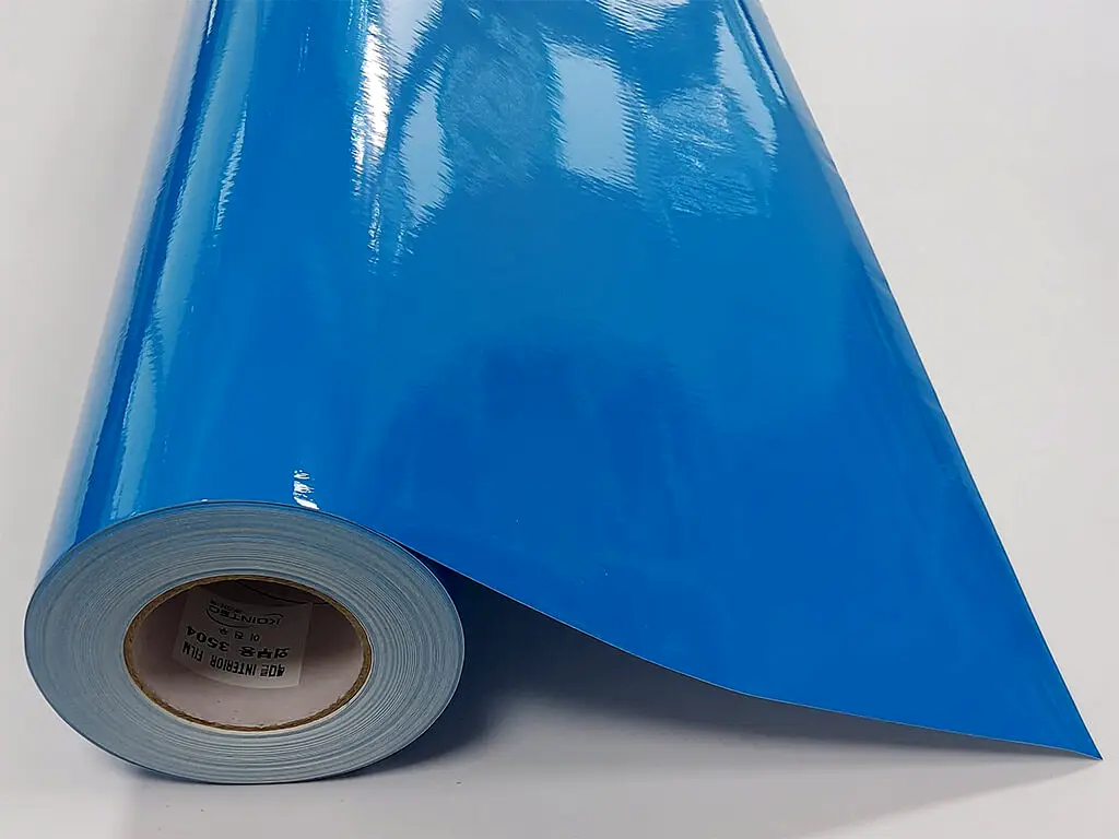 Autocolant albastru deschis lucios, Kointec 3504, 100 cm lăţime
