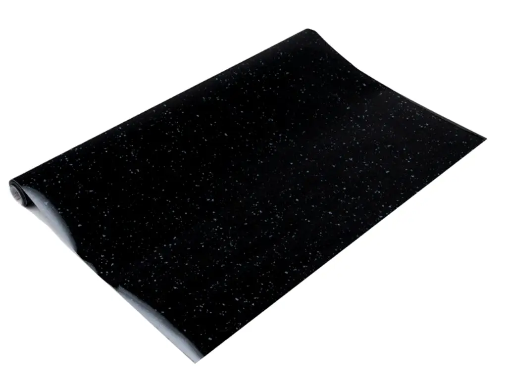 Autocolant mobilă, d-c-fix, imitaţie granit negru cu aspect lucios, rolă de 67 cm x 5 metri, cu racleta si cutter