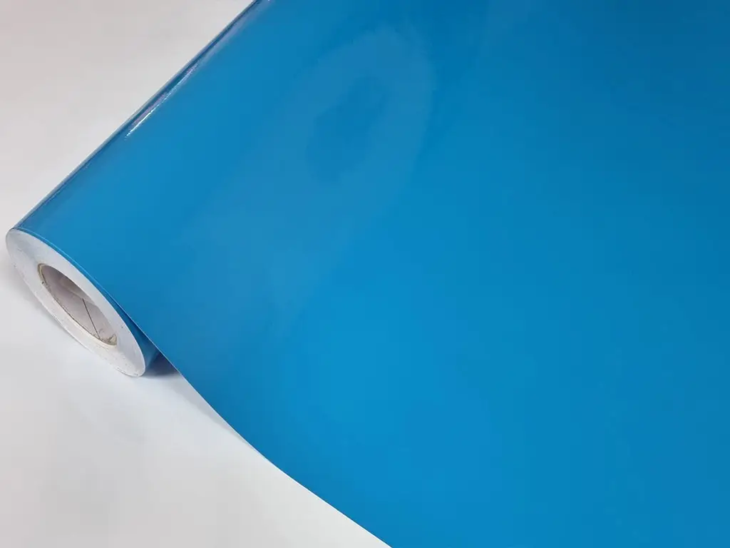 Autocolant mobilă albastru deschis lucios, Kointec 3503, rolă de 100x250 cm, cu racletă din pâslă