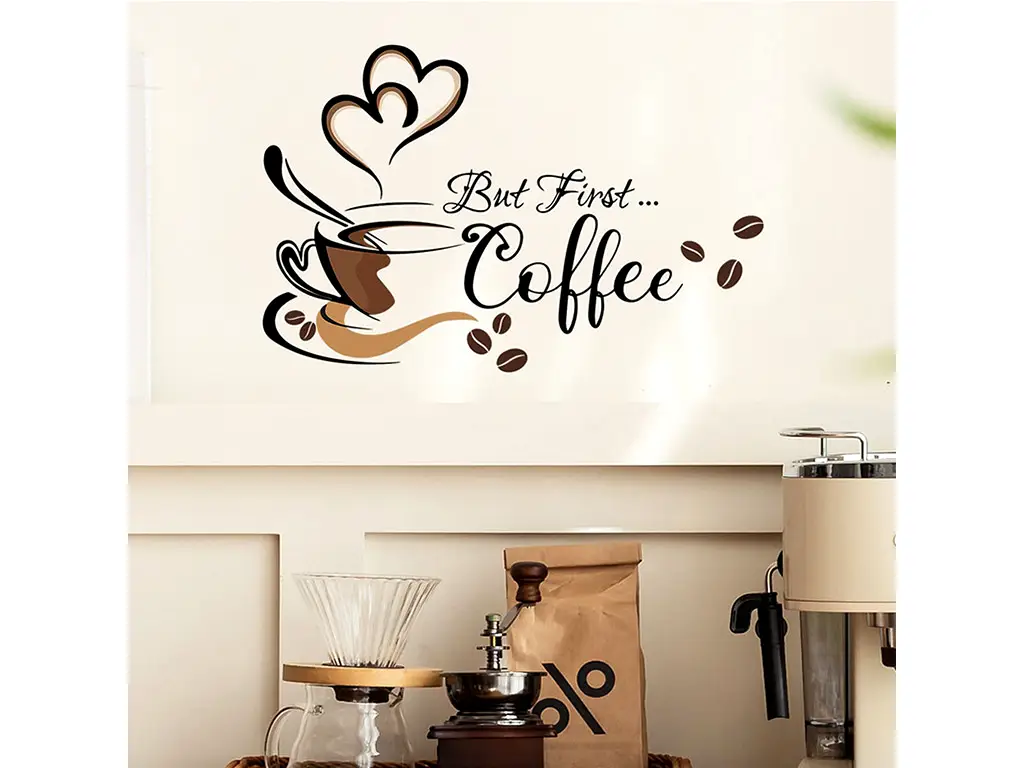 Sticker decorativ cafea – pentru bucătărie, cafenele și magazine de specialitate, 40x30 cm