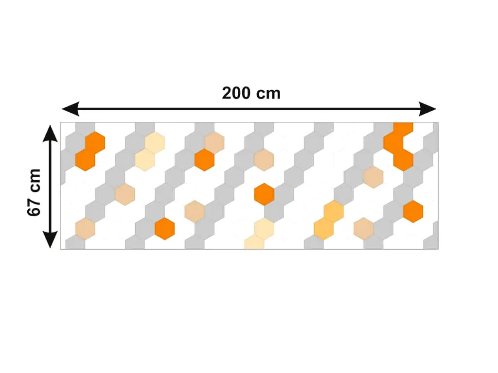 Autocolant perete, Folina, model cu hexagoane portocalii, rezistent la apă şi căldură, rolă de 67x200 cm