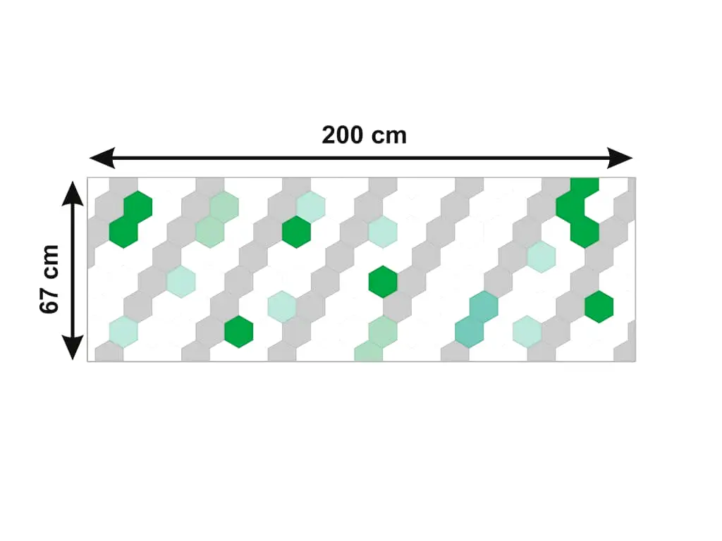Autocolant perete, Folina, model cu hexagoane verzi, rezistent la apă şi căldură, rolă de 67x200 cm