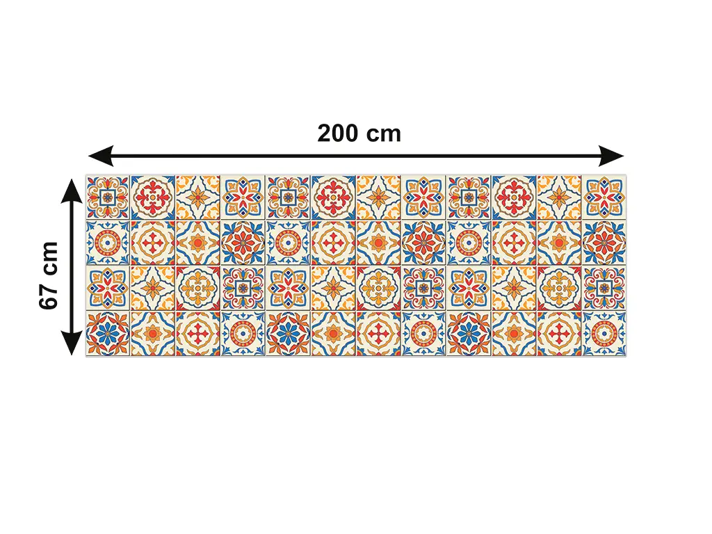 Autocolant perete imitaţie faianţă decorativă colorată, Folina, rezistent la apă şi căldură, rolă de 67x200 cm