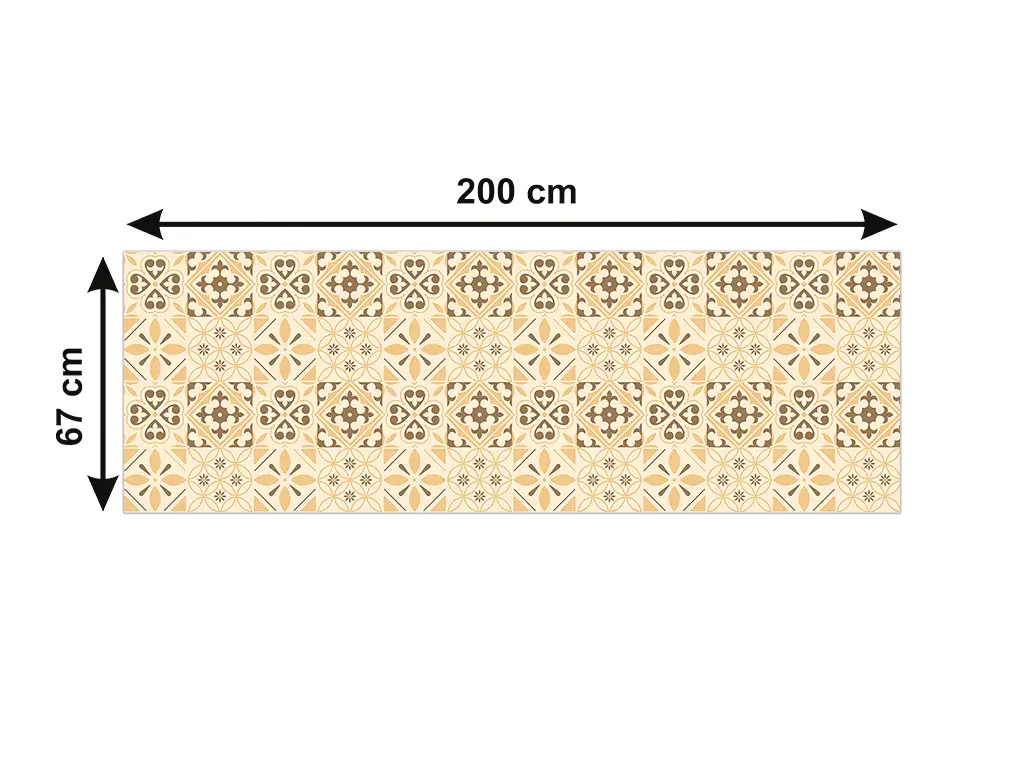 Autocolant perete imitaţie faianţă decorativă bej, Folina, rezistent la apă şi căldură, rolă de 67x200 cm