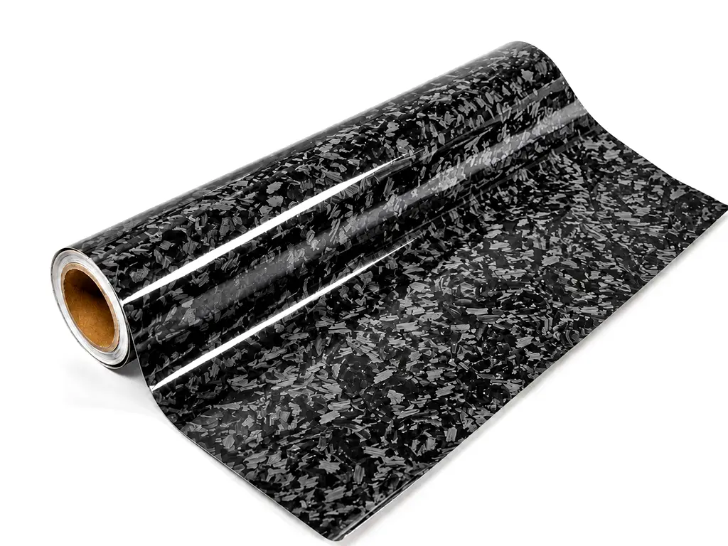 Folie autoadezivă Carbon Forjat negru lucios – rolă 75 x 300 cm