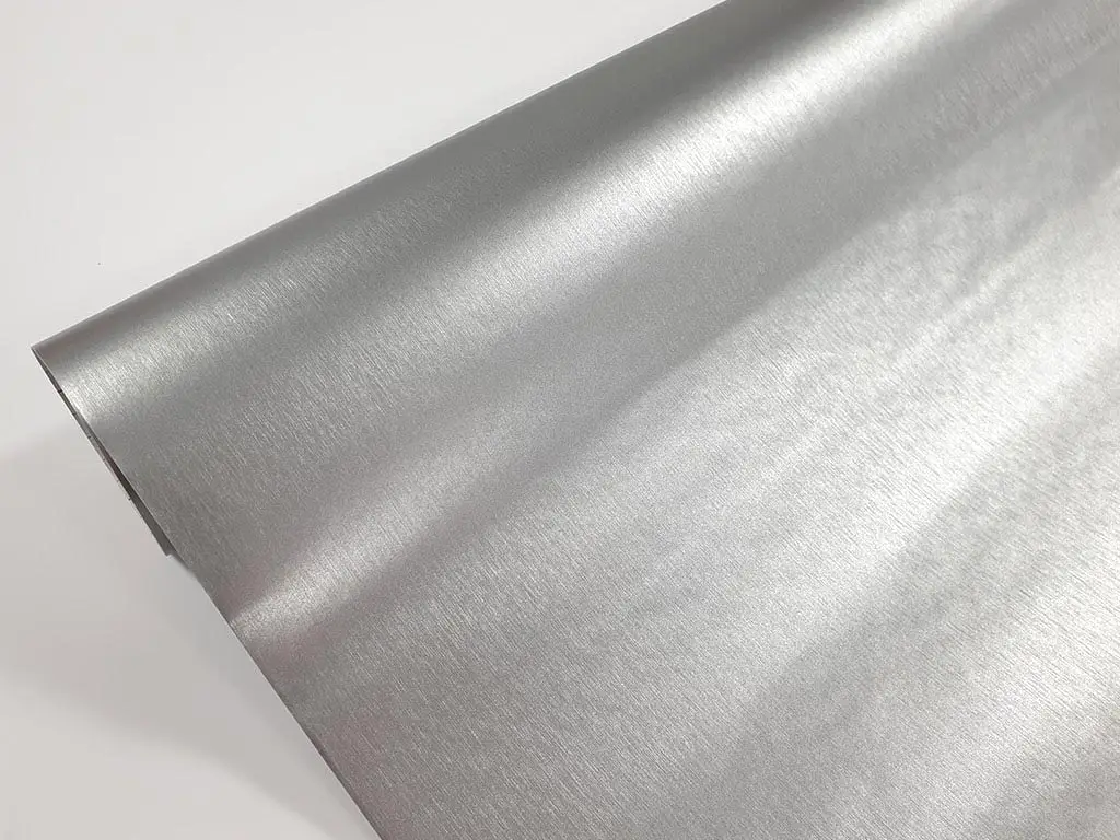 Autocolant cu efect metalic argintiu Platino Silver, d-c-fix, rola de 90x200 cm, cu racleta si cutter