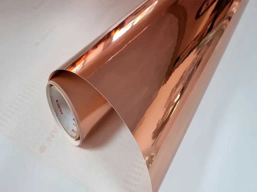 Autocolant rose gold, Aslan, cu efect metalic lucios, rolă de 62x100 cm