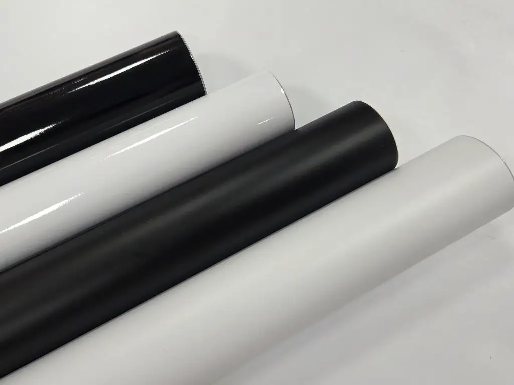 Set 4 role autocolant cutter plotter 30x100 cm – alb și negru, lucios și mat