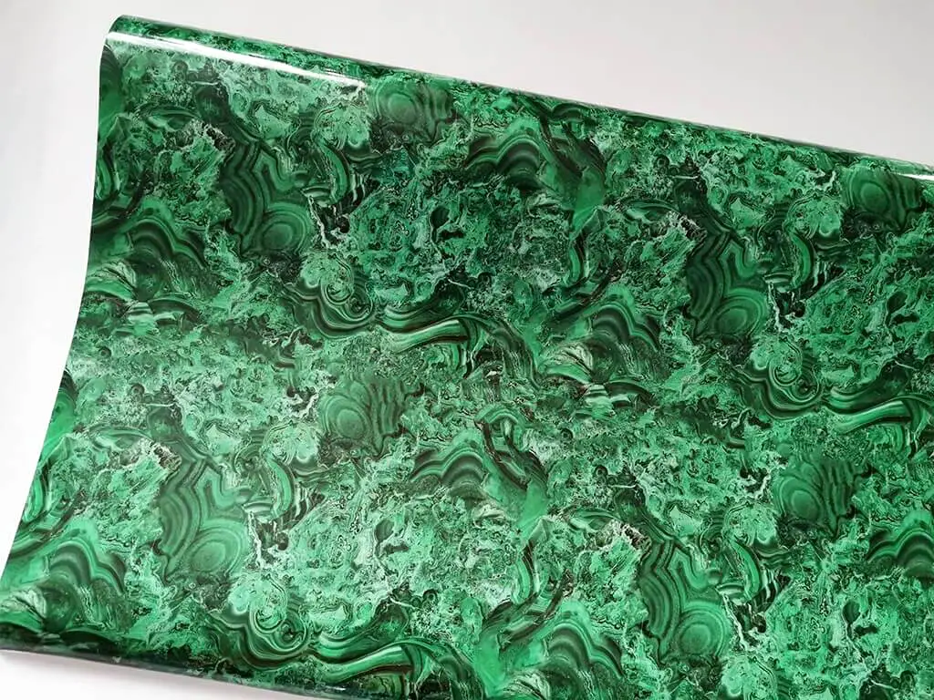 Autocolant decorativ Elly, Folina, cu model abstract verde,100 cm lăţime