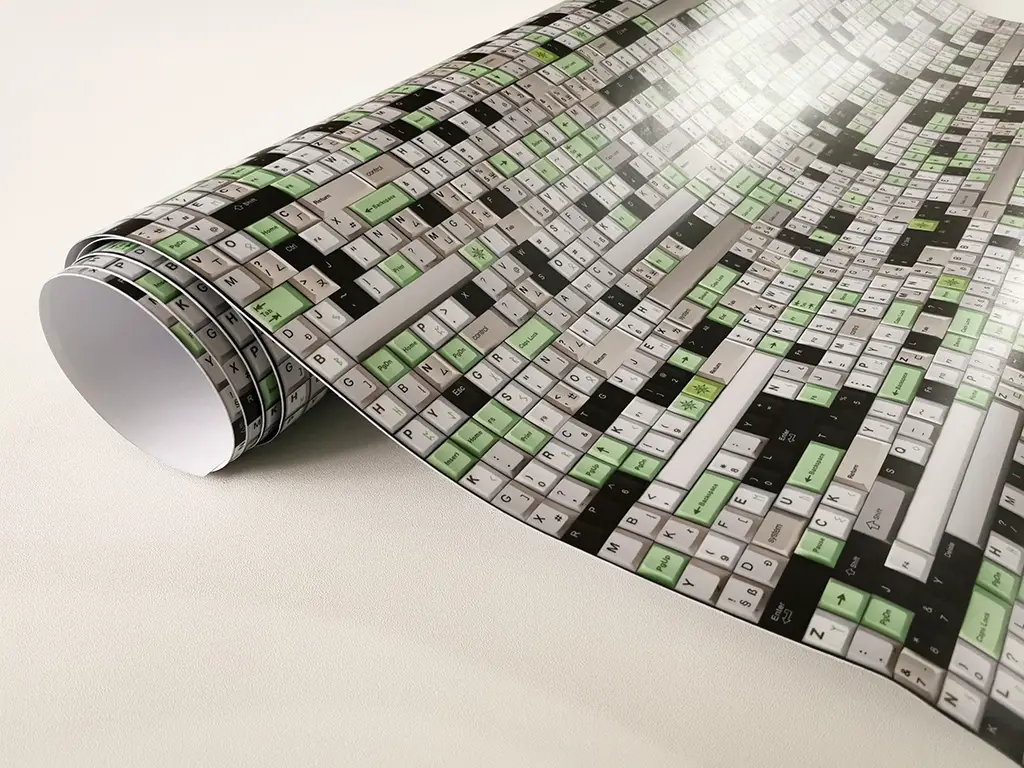 Autocolant decorativ Folina,  model tastatură, 100 cm lățime