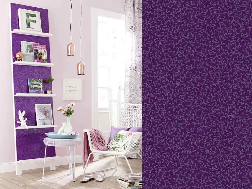 Autocolant decorativ Sonja Purple, d-c-fix, model floral, mov, 45 x 150 cm