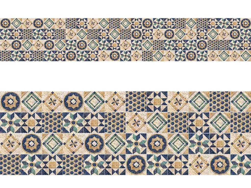 Autocolant perete imitaţie faianţă, Dimex Abstract Tiles Blues, rezistent la apă şi căldură, rolă de 60x350 cm