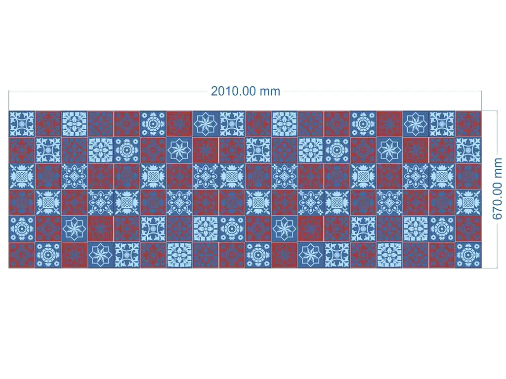 Autocolant faianţă decorativă Adona, Folina, albastru, 67x200 cm
