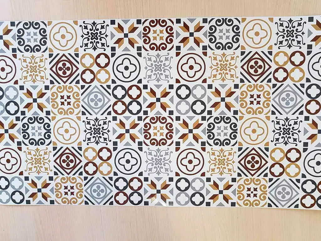 Autocolant perete imitaţie faianţă decorativă bej, Folina Roca, rezistent la apă şi căldură, rolă de 67x200 cm