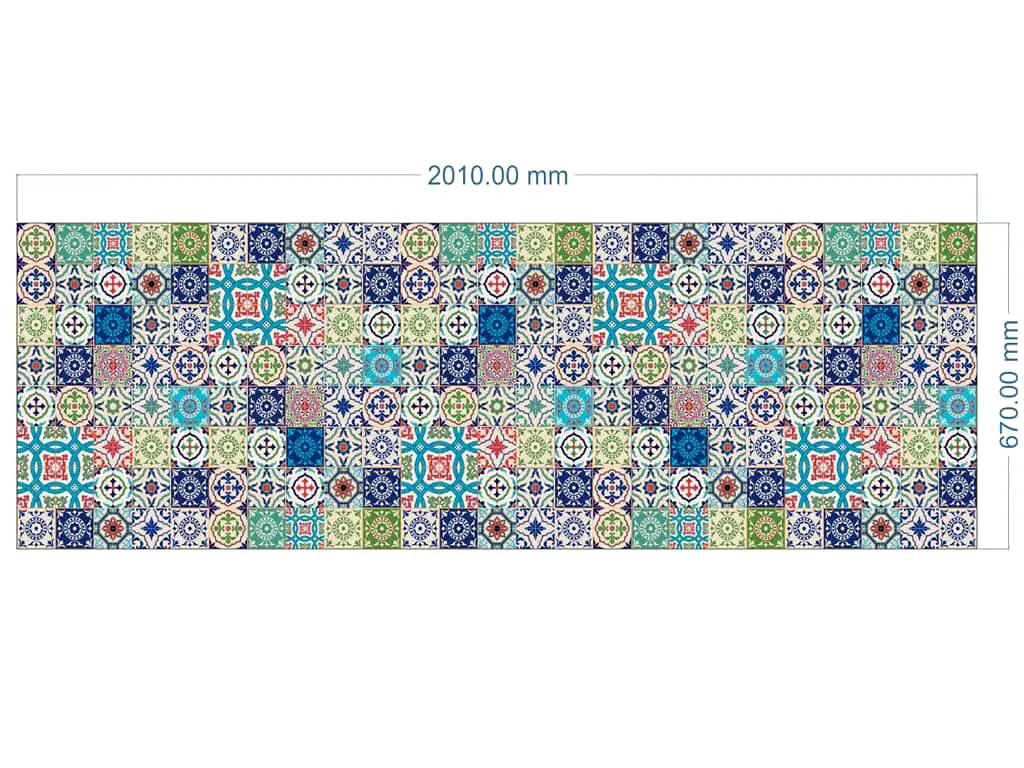 Autocolant perete imitaţie faianţă decorativă colorată, Folina Patchwork Blue, rezistent la apă şi căldură, rolă 67x200 cm