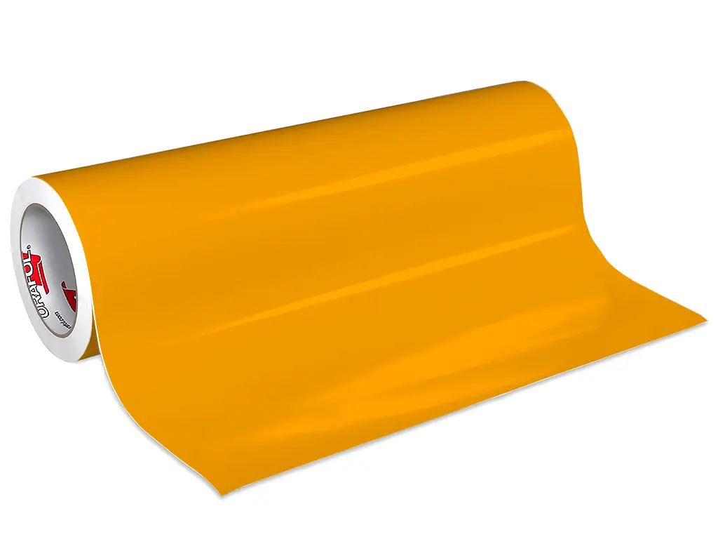 Autocolant galben auriu lucios Oracal 641G Economy Cal, Golden Yellow 020, rolă 63 cm x 3 m, racletă de aplicare inclusă