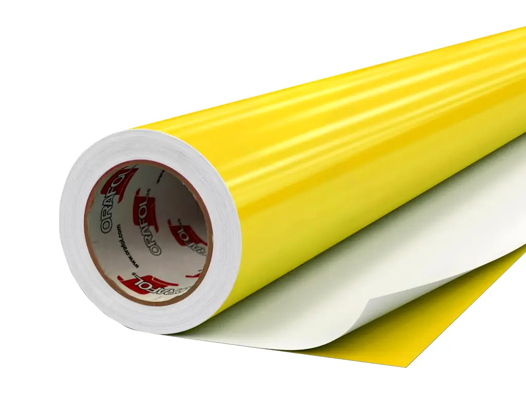 Autocolant galben lucios Oracal Intermediate Cal, Signal Yellow 651G019, lățime 126 cm