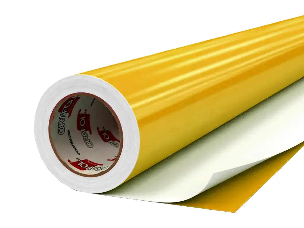 Autocolant galben lucios Oracal Intermediate Cal, Signal Yellow 651G019, lățime 126 cm