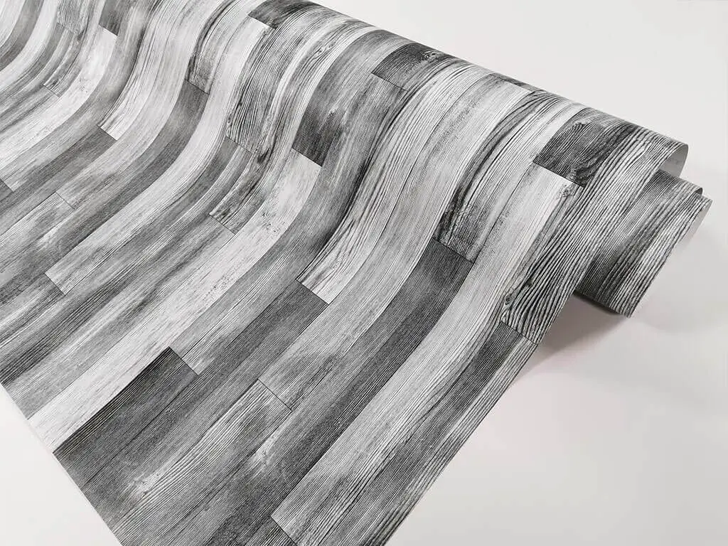 Autocolant lemn gri Digo, Folina, model scânduri - 120 cm lăţime