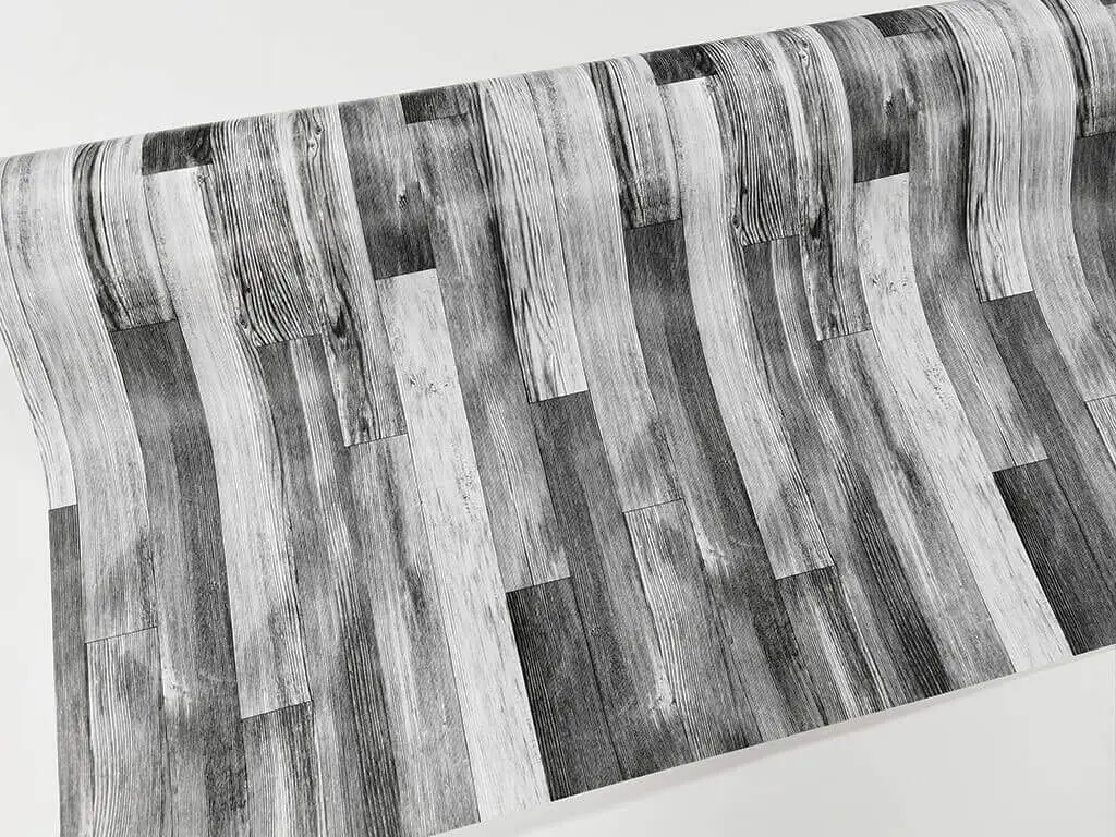 Autocolant lemn gri Digo, Folina, model scânduri - 120 cm lăţime