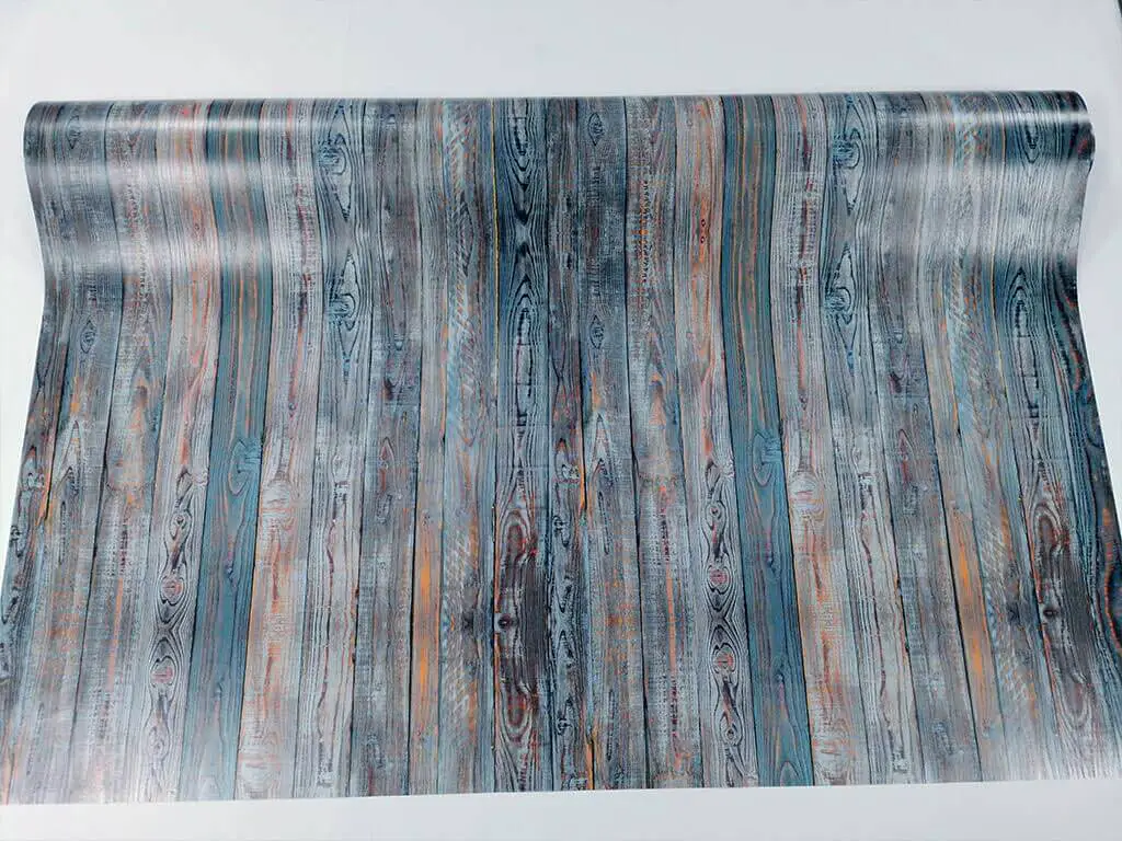 Autocolant lemn vintage, Folina, Rustic Blue, model dungi, 120 cm lăţime