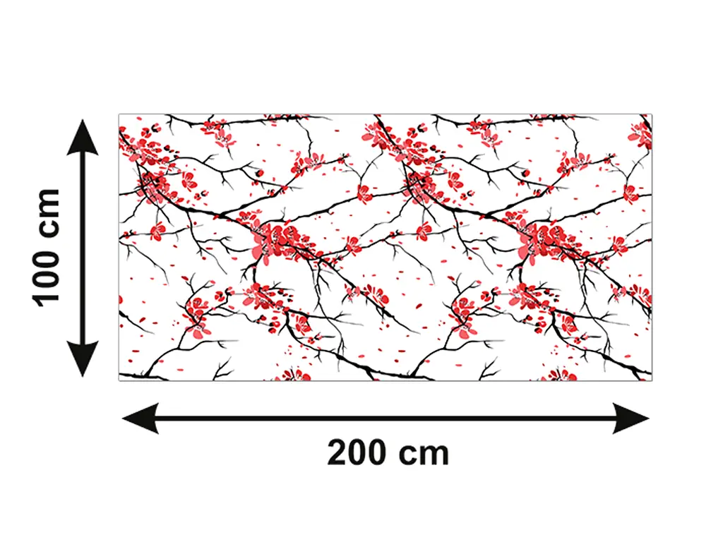 Autocolant blat masă, model cireș japonez, 100 x 200 cm, racletă inclusă