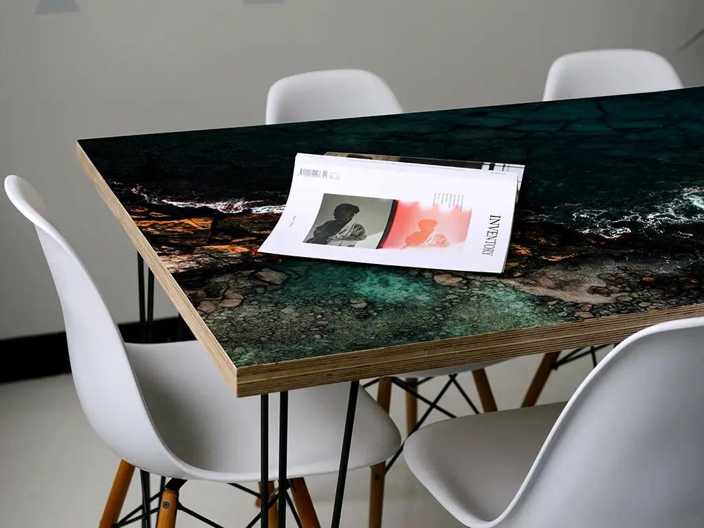 Autocolant blat masă, model coastă, 100 x 200 cm, racletă inclusă