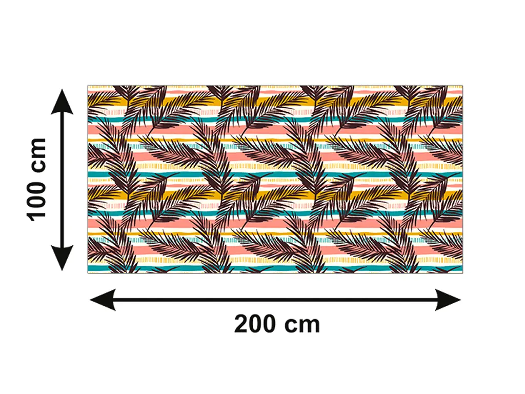 Autocolant blat masă, model frunze retro, 100 x 200 cm, racletă inclusă