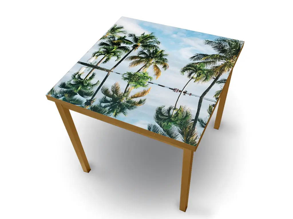 Autocolant blat masă, model palmieri, 100 x 200 cm, racletă inclusă