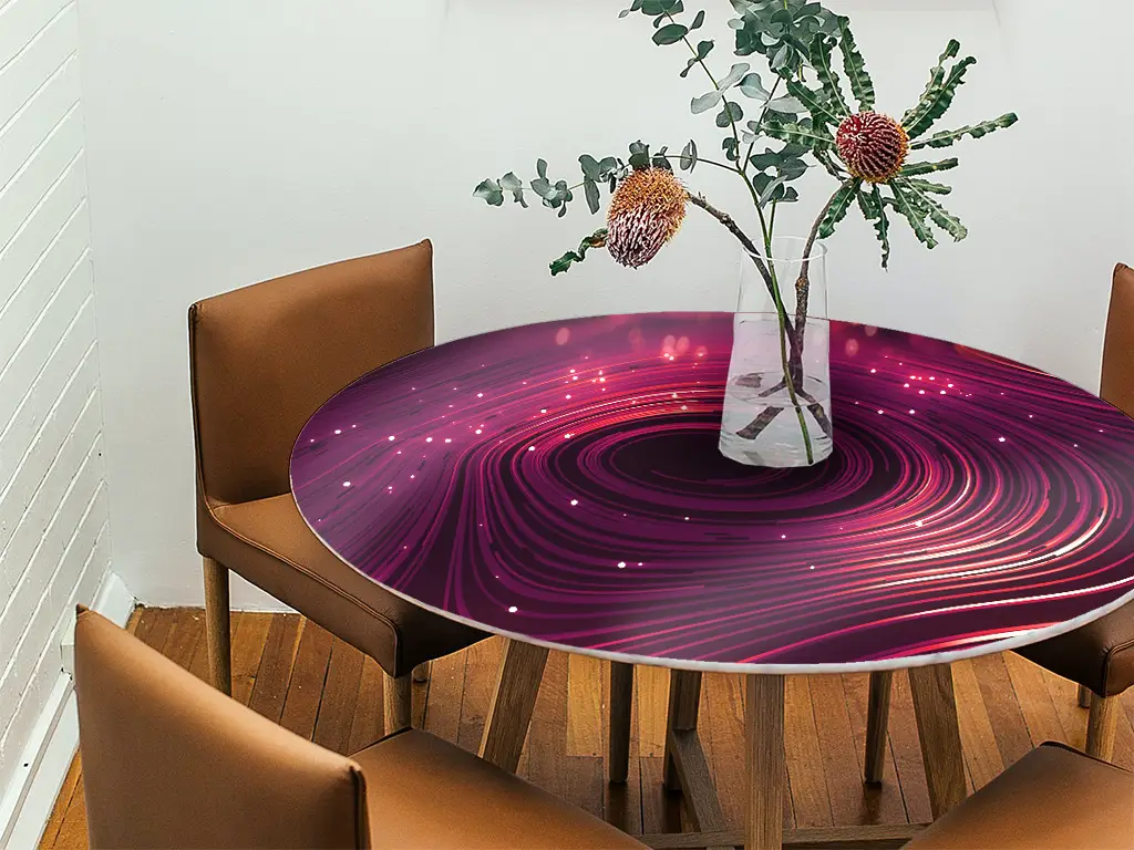 Autocolant blat masă model geometric rosu, 100 x 100 cm, racletă inclusă