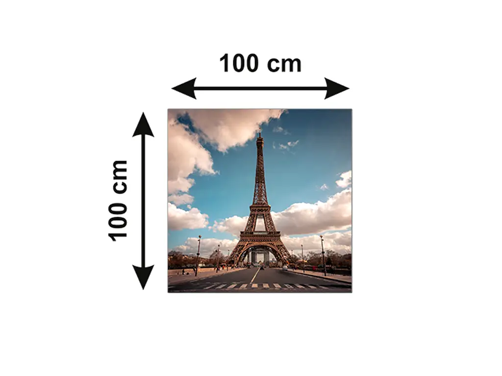 Autocolant blat masă, model turnul Eiffel, 100 x 100 cm, racletă inclusă