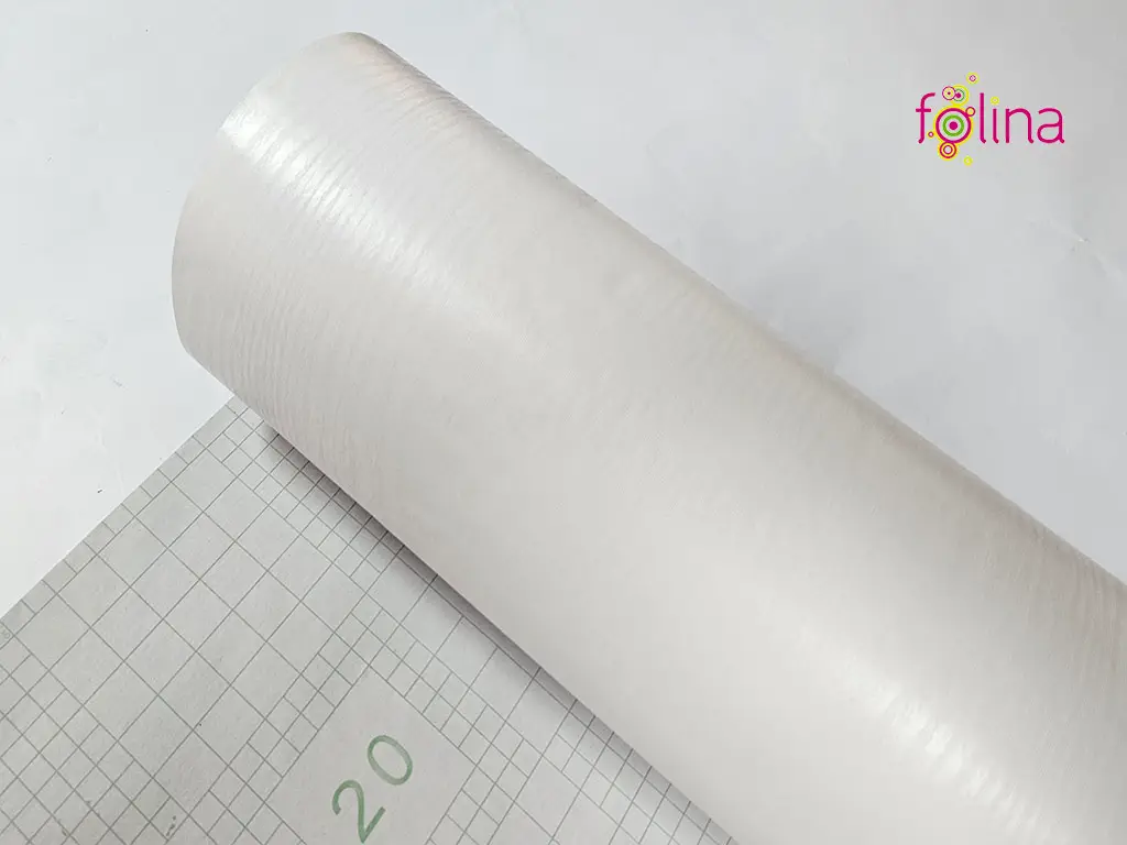 Autocolant mobilă lemn alb, Folina P3017, aspect mat, 120 cm lăţime