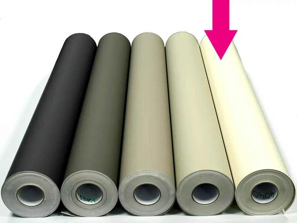 Autocolant mobilă premium, alb vanilie mat soft touch, 122 cm lățime