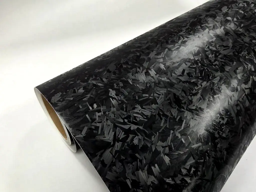 Folie auto carbon forjat negru – rolă 75 x 300 cm